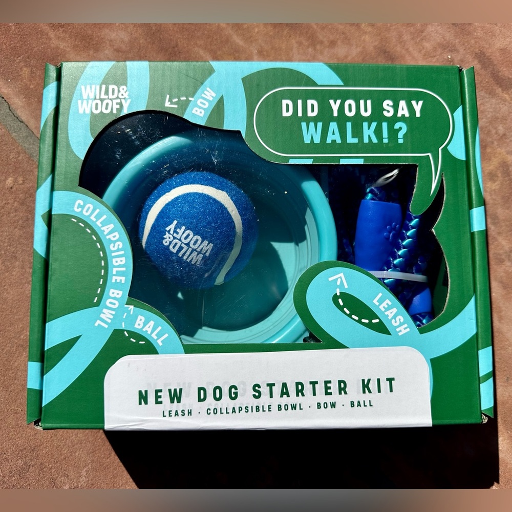 New Dog Starter Kit-4 pc. Set Perfect Gift! Wild & Woofy New in Box